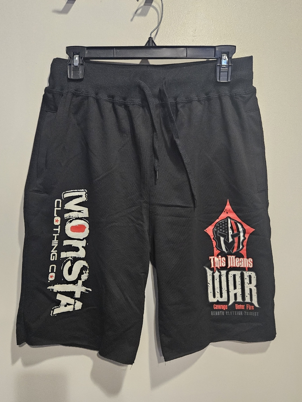 Monsta Clothing Black Graphic Men's Athletic Shorts